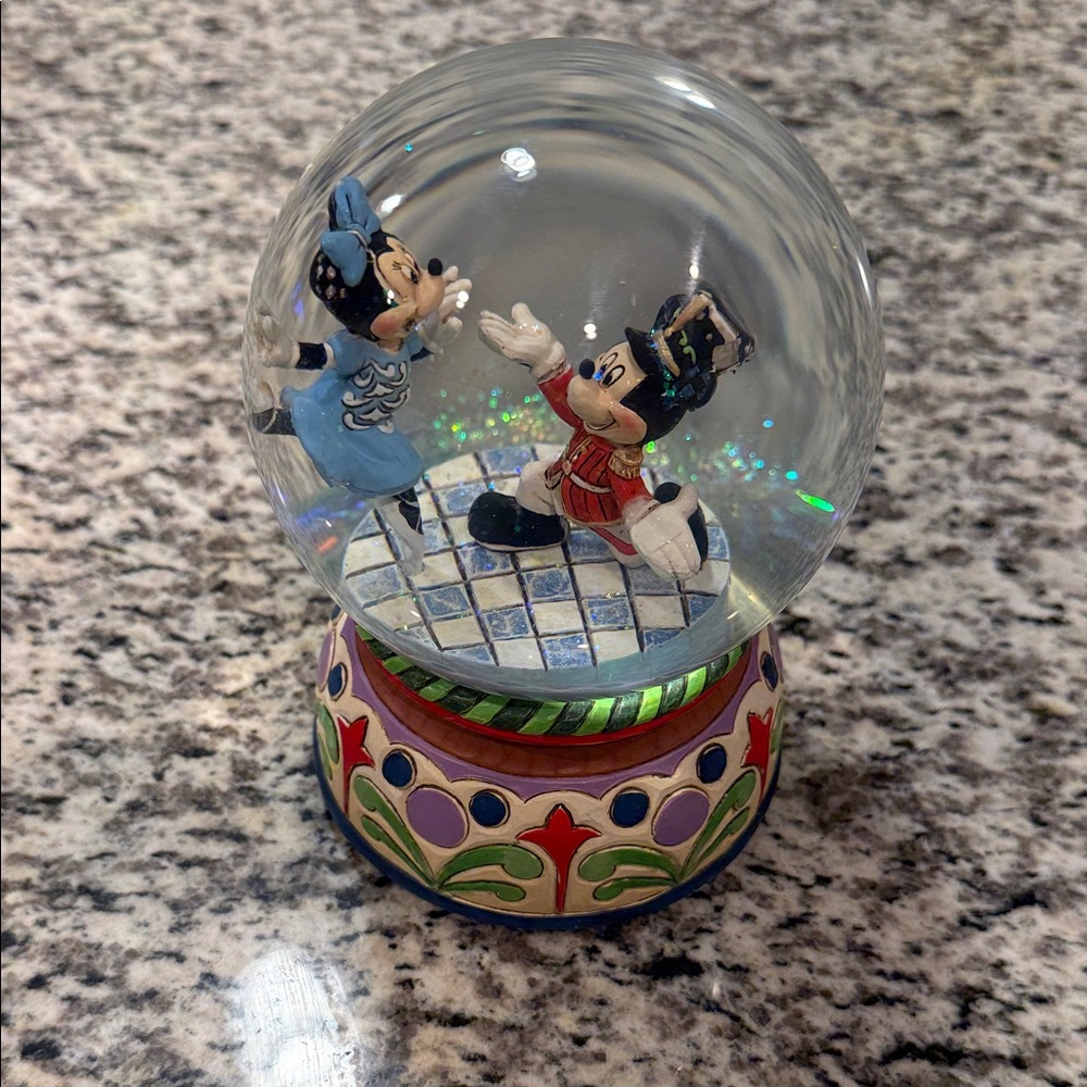 Disney “A Magical Moment” Mickey & Minnie Working Snow Globe with Colorful Base